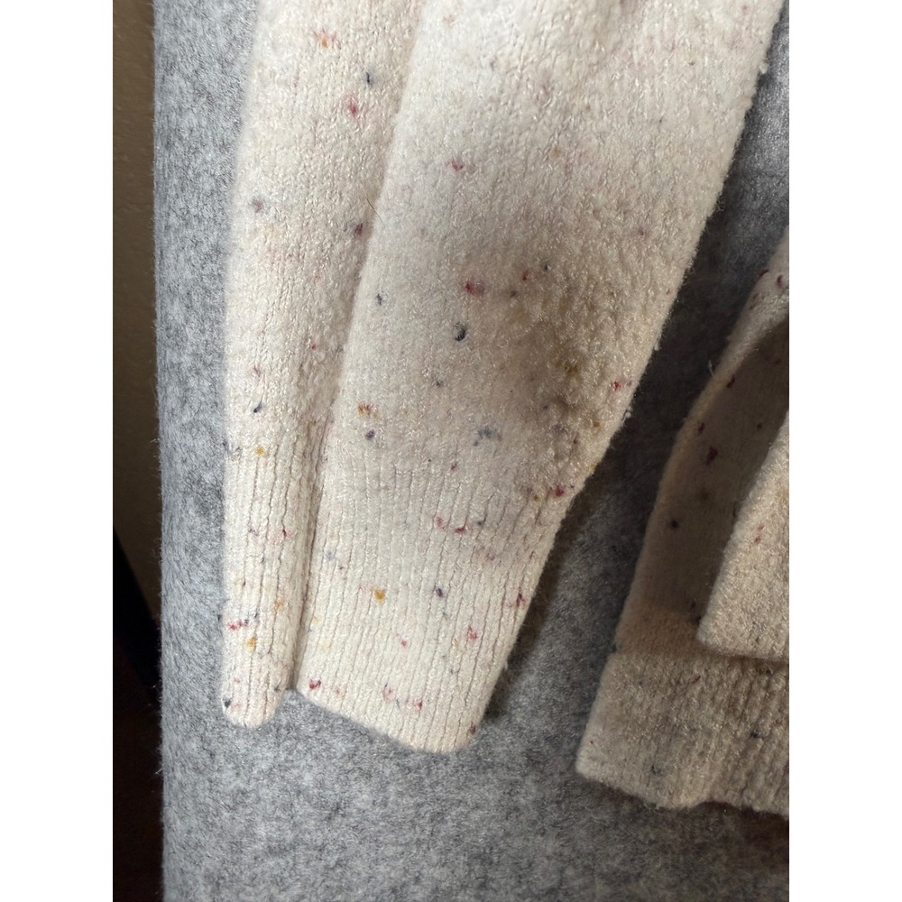 LOFT Womens Cream Oatmeal‎ Confetti Fleck Mock Neck Boucle Sweater Size M - Picture 7 of 12